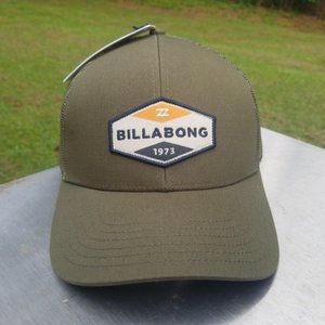 Billabong Surf Walled Logo Trucker Hat Olive NEW